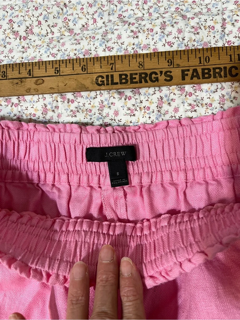 J. Crew Pink Elastic Lonen Drawstring High-Waist Shorts. Small